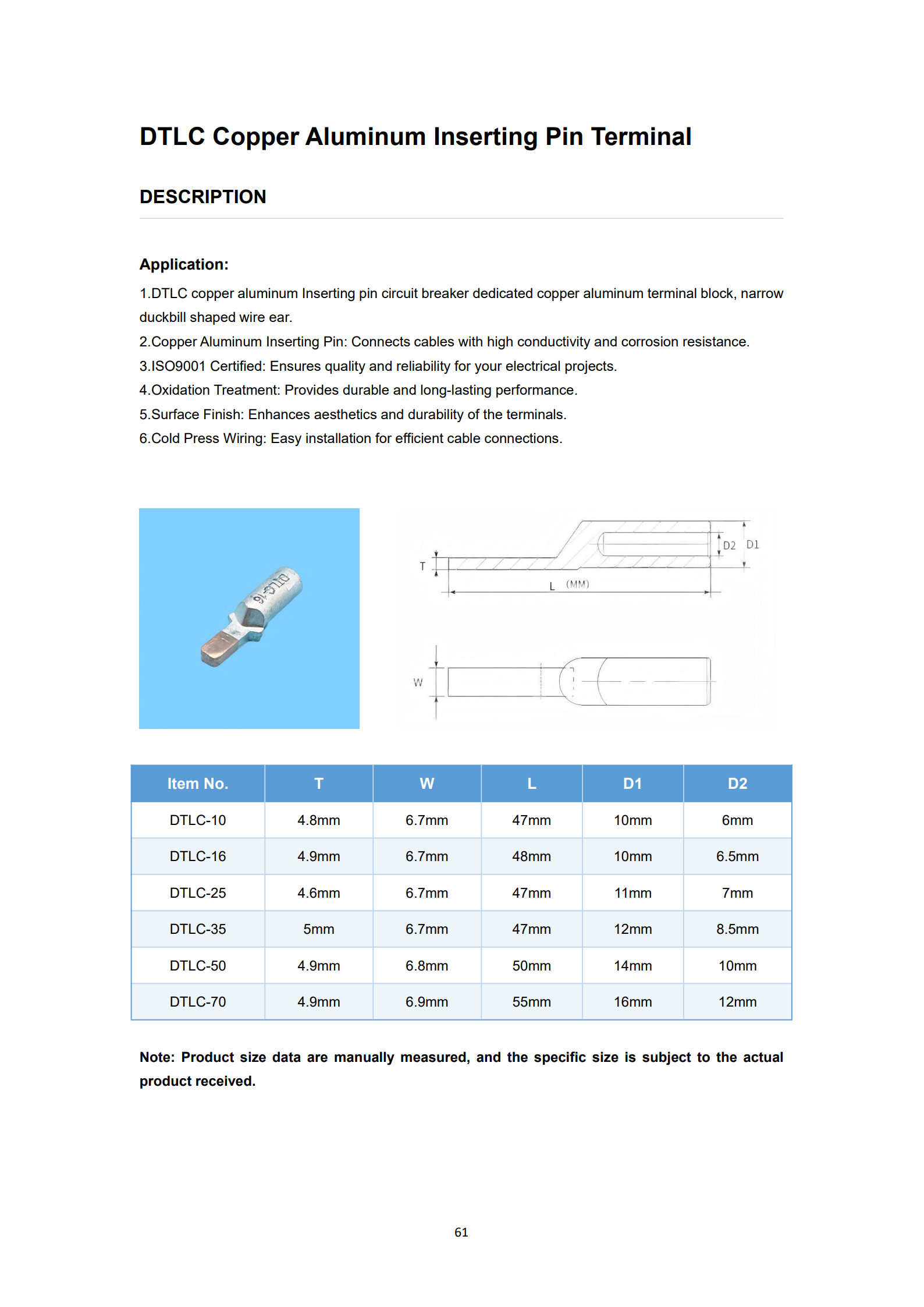 DTLC Bimetal Pin Terminals detail 1